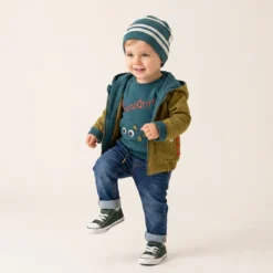 Baby Wendejacke mit Kapuze, Dino Fun