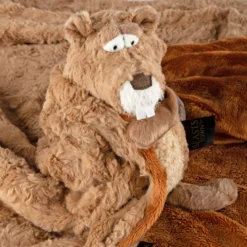 Beasts Kuscheldecke Plüsch, braun gewirbelt