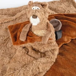 Beasts Kuscheldecke Plüsch, braun gewirbelt