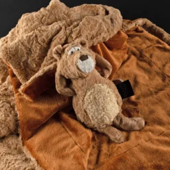 Beasts Kuscheldecke Plüsch, braun gewirbelt