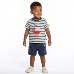 Blaue Baby Bermuda mit Taschen