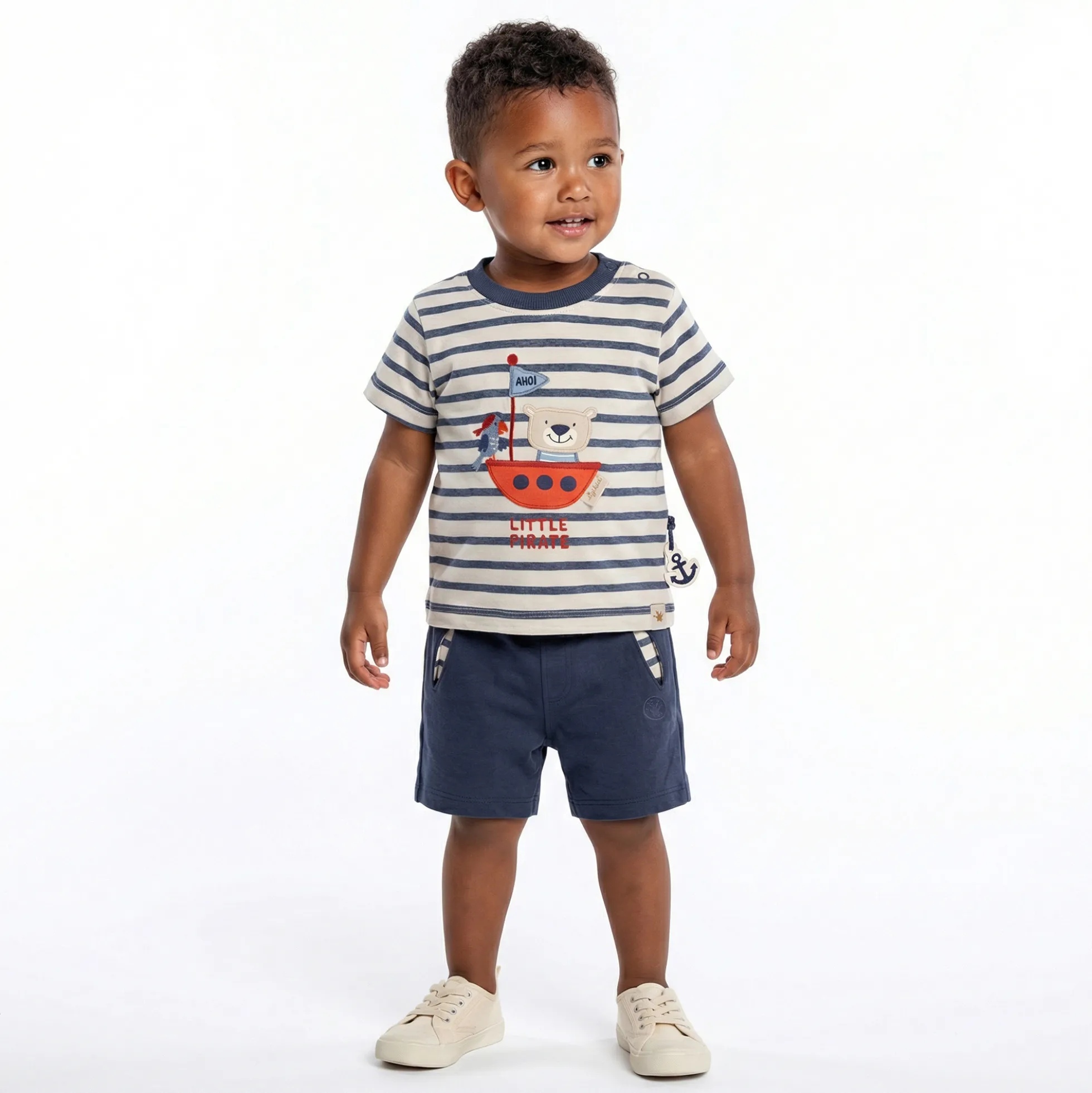 Blaue Baby Bermuda mit Taschen