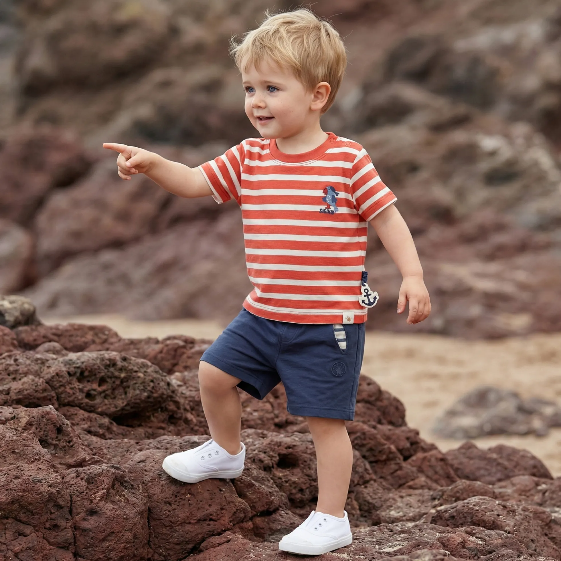 Blaue Baby Bermuda mit Taschen