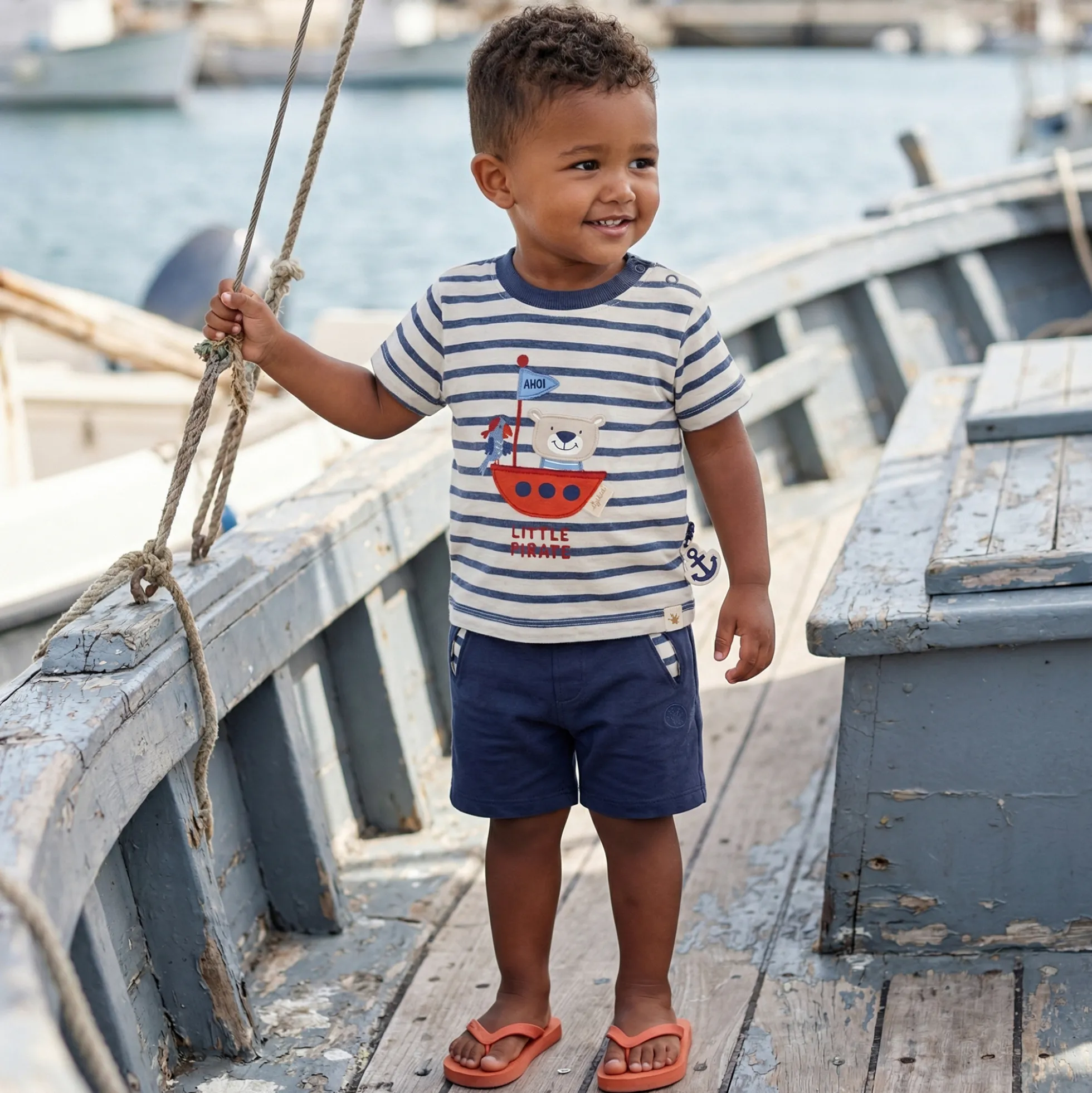 Blaue Baby Bermuda mit Taschen