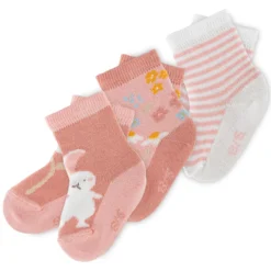 3er Baby Sockenset Häschen, rosa