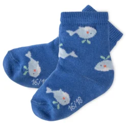 3er Baby Sockenset Wal, blau