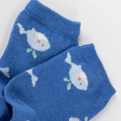 3er Baby Sockenset Wal, blau