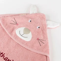 Kapuzen-Badetuch Hase mit Namens-Stickerei