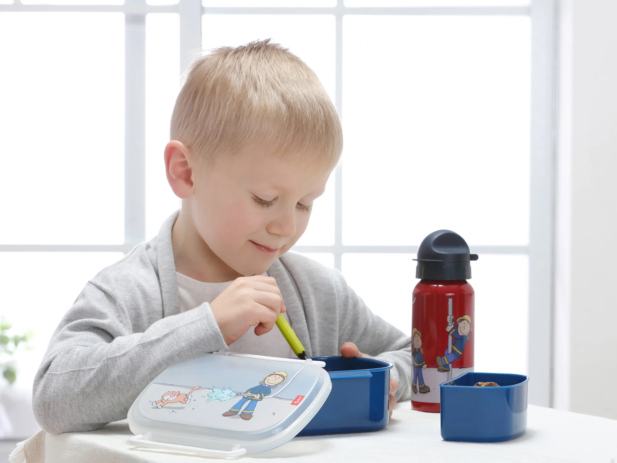 Kinder Brotzeitbox für Jungen, Frido Firefighter