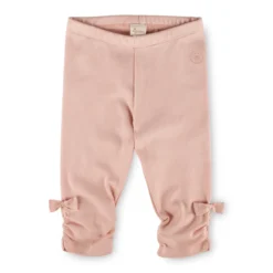 Kinder Capri Leggings seitlich gerafft, rosa