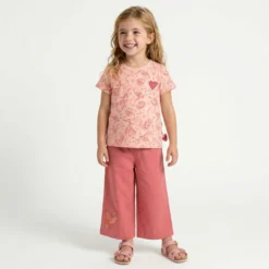 Kinder Culotte mit Vogel Motiv, rosarot