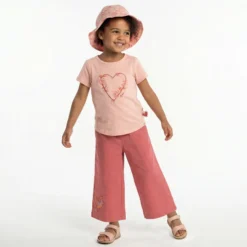 Kinder Culotte mit Vogel Motiv, rosarot
