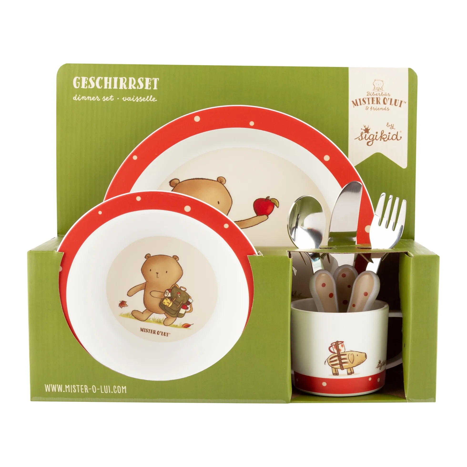 Kinder Geschirr-Set Mister O'Lui Biberbär, rPET