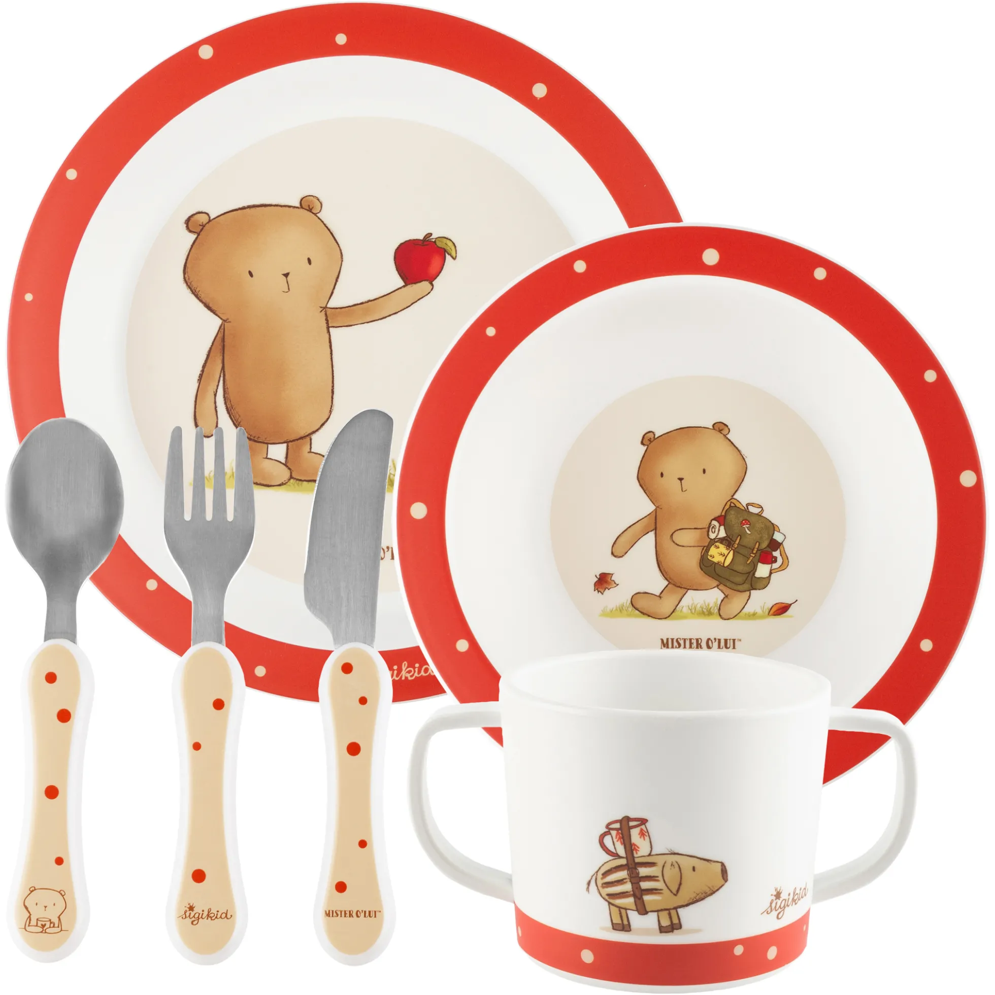 Kinder Geschirr-Set Mister O'Lui Biberbär, rPET