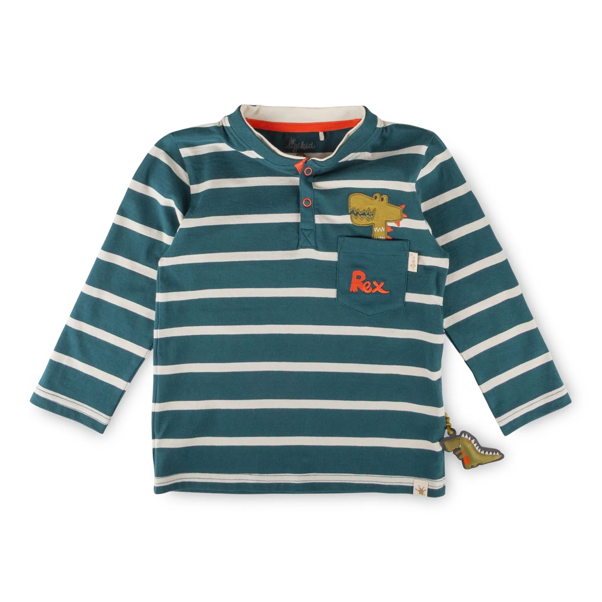 Kinder Henleyshirt mit Brusttasche, Dino Fun