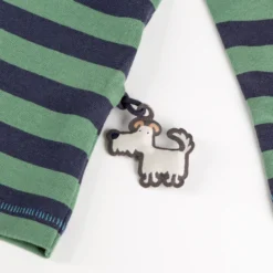 Kinder Kapuzen Langarmshirt Fuchs, grün/blau gestreift