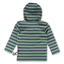 Kinder Kapuzen Langarmshirt Fuchs, grün/blau gestreift