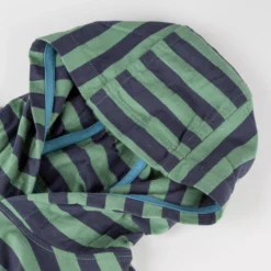 Kinder Kapuzen Langarmshirt Fuchs, grün/blau gestreift