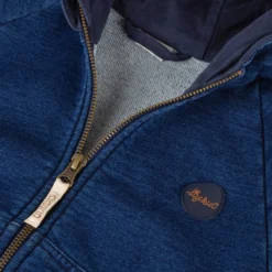 Kinder Kapuzen Sweatjacke Denim Optik Klecks, dunkelblau