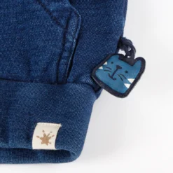 Kinder Kapuzen Sweatjacke Denim Optik Klecks, dunkelblau