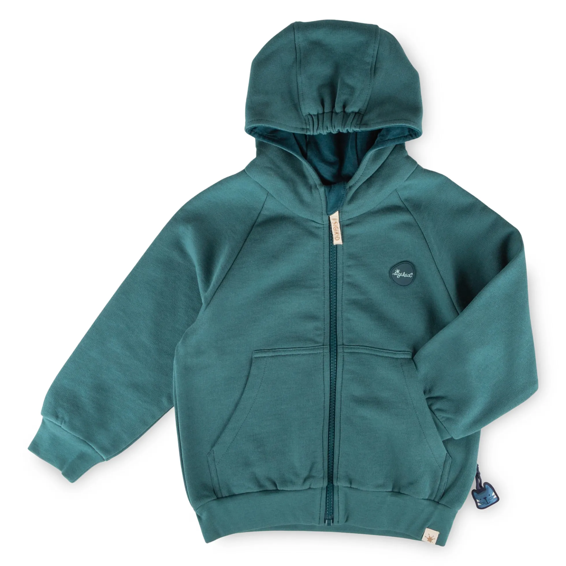 Kinder Kapuzen Sweatjacke Klecks, petrolblau