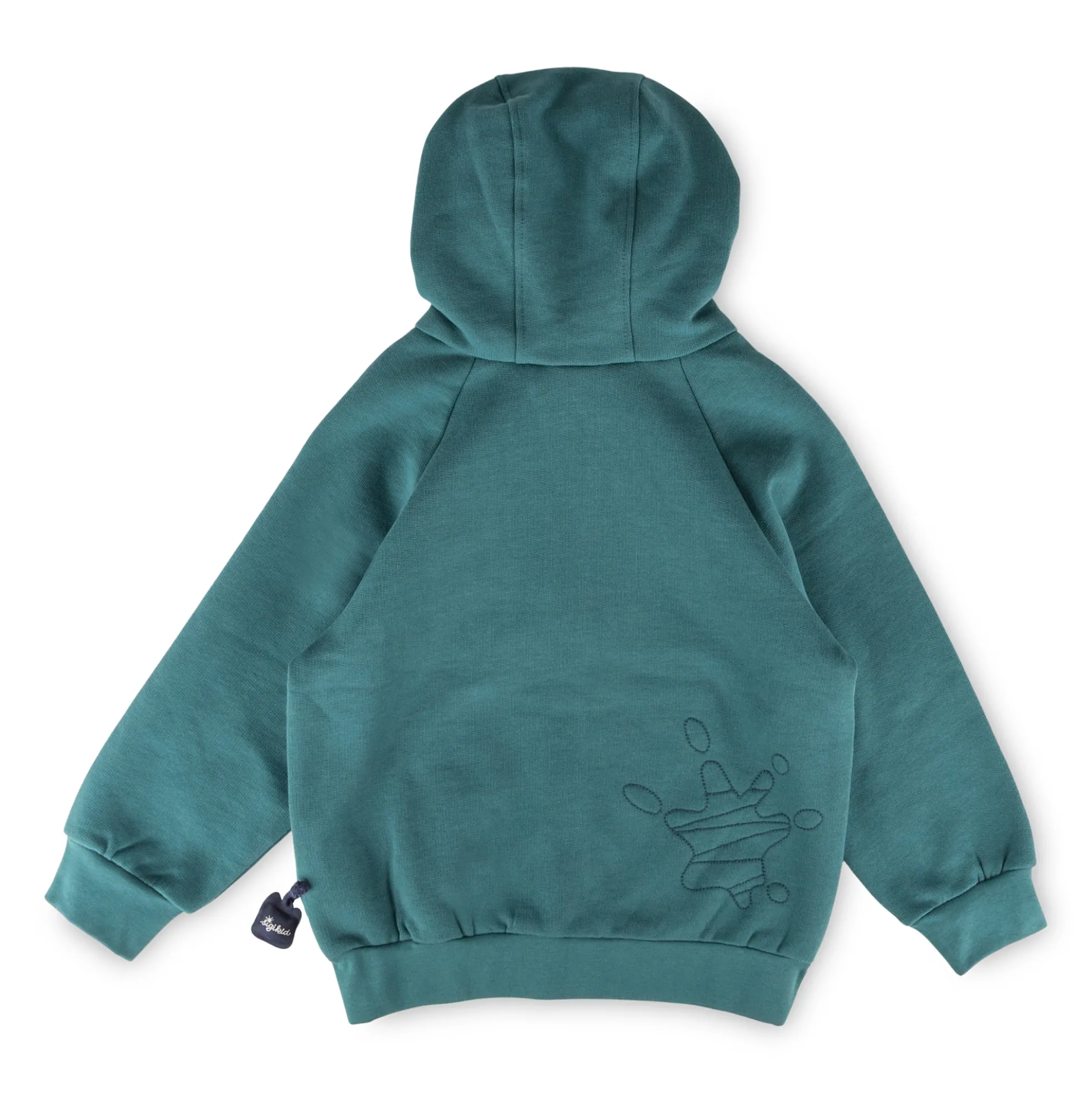 Kinder Kapuzen Sweatjacke Klecks, petrolblau