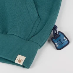 Kinder Kapuzen Sweatjacke Klecks, petrolblau