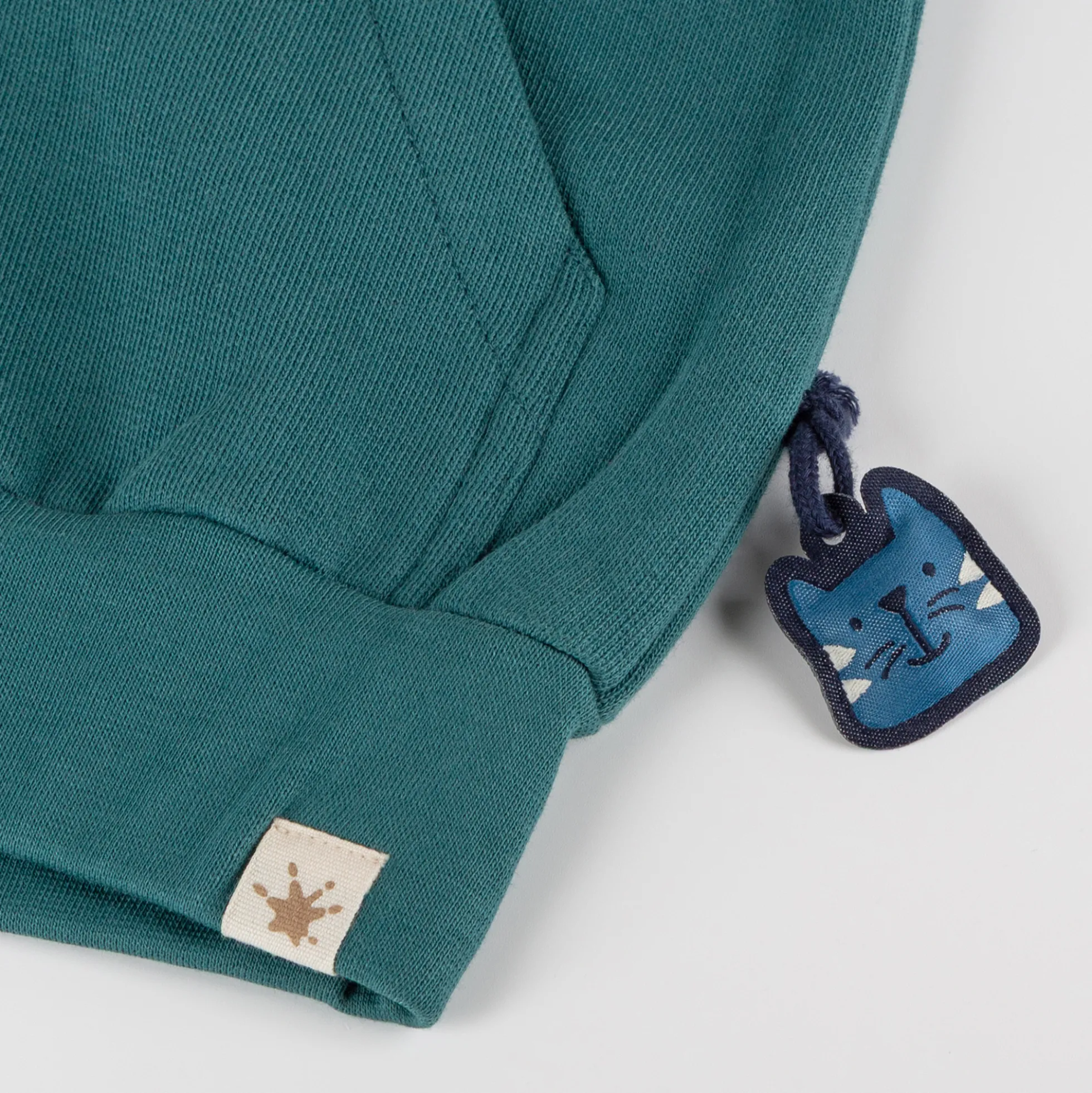 Kinder Kapuzen Sweatjacke Klecks, petrolblau