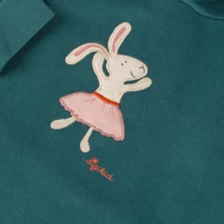 Kinder Kapuzen Sweatkleid Ballerina, petrolblau