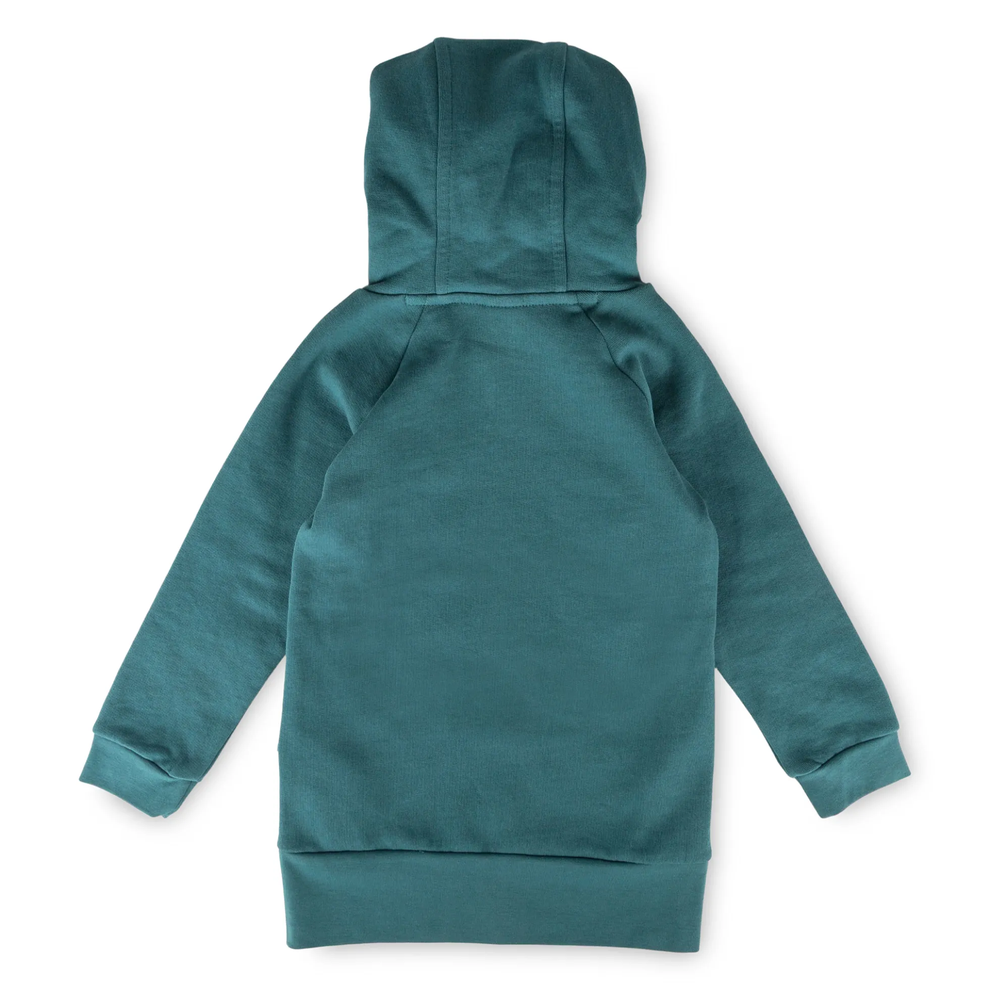 Kinder Kapuzen Sweatkleid Ballerina, petrolblau