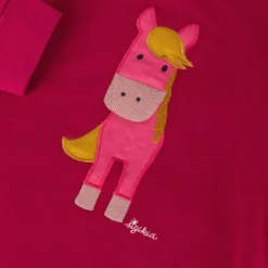 Kinder Kapuzen Sweatkleid Pferd, pink