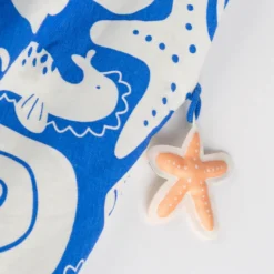 Kinder Kleid Strand, blau mit weiß