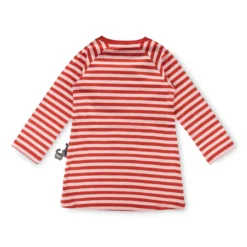 Kinder Kleid Vögelchen, rosa/rot gestreift