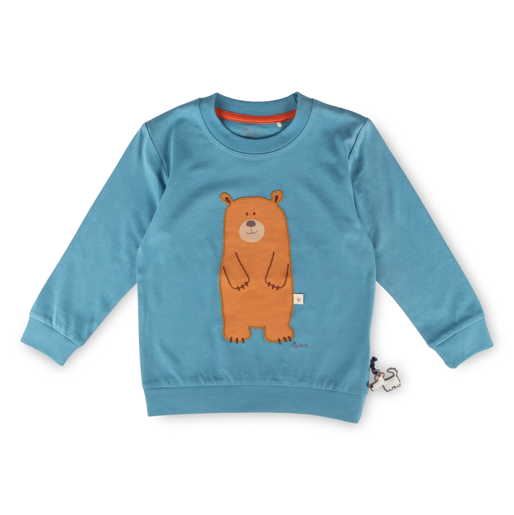 Kinder Langarmshirt Bär, blau