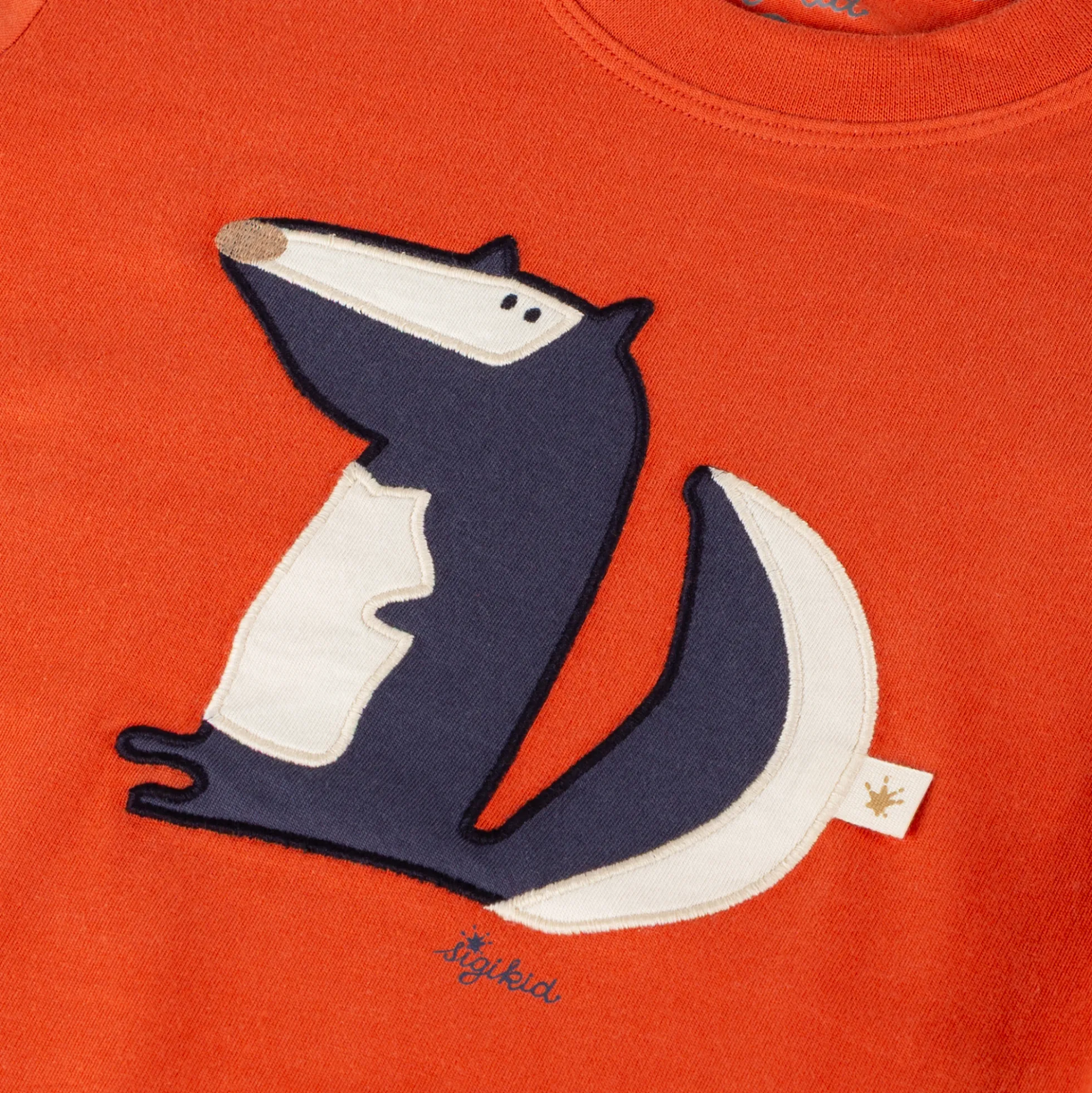 Kinder Langarmshirt Dachs, orange