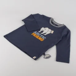 Kinder Langarmshirt Eisbär Polar Friends, dunkelblau
