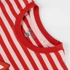 Kinder Langarmshirt Fuchs, rosa/rot gestreift