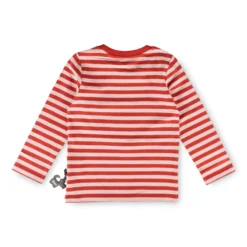 Kinder Langarmshirt Fuchs, rosa/rot gestreift