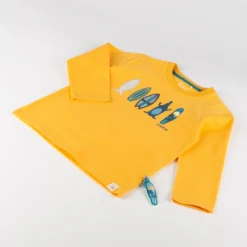 Kinder Langarmshirt Hai, gelb
