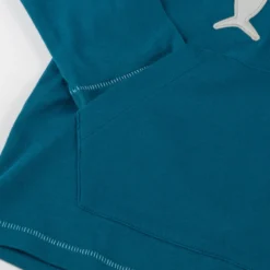 Kinder Langarmshirt Hai mit Kapuze, blaugrün