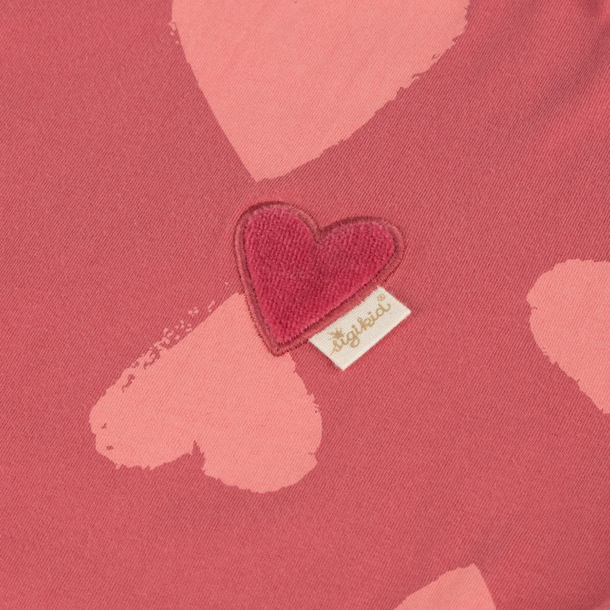 Kinder Langarmshirt mit Herzchen Print, rosarot