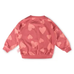Kinder Langarmshirt mit Herzchen Print, rosarot