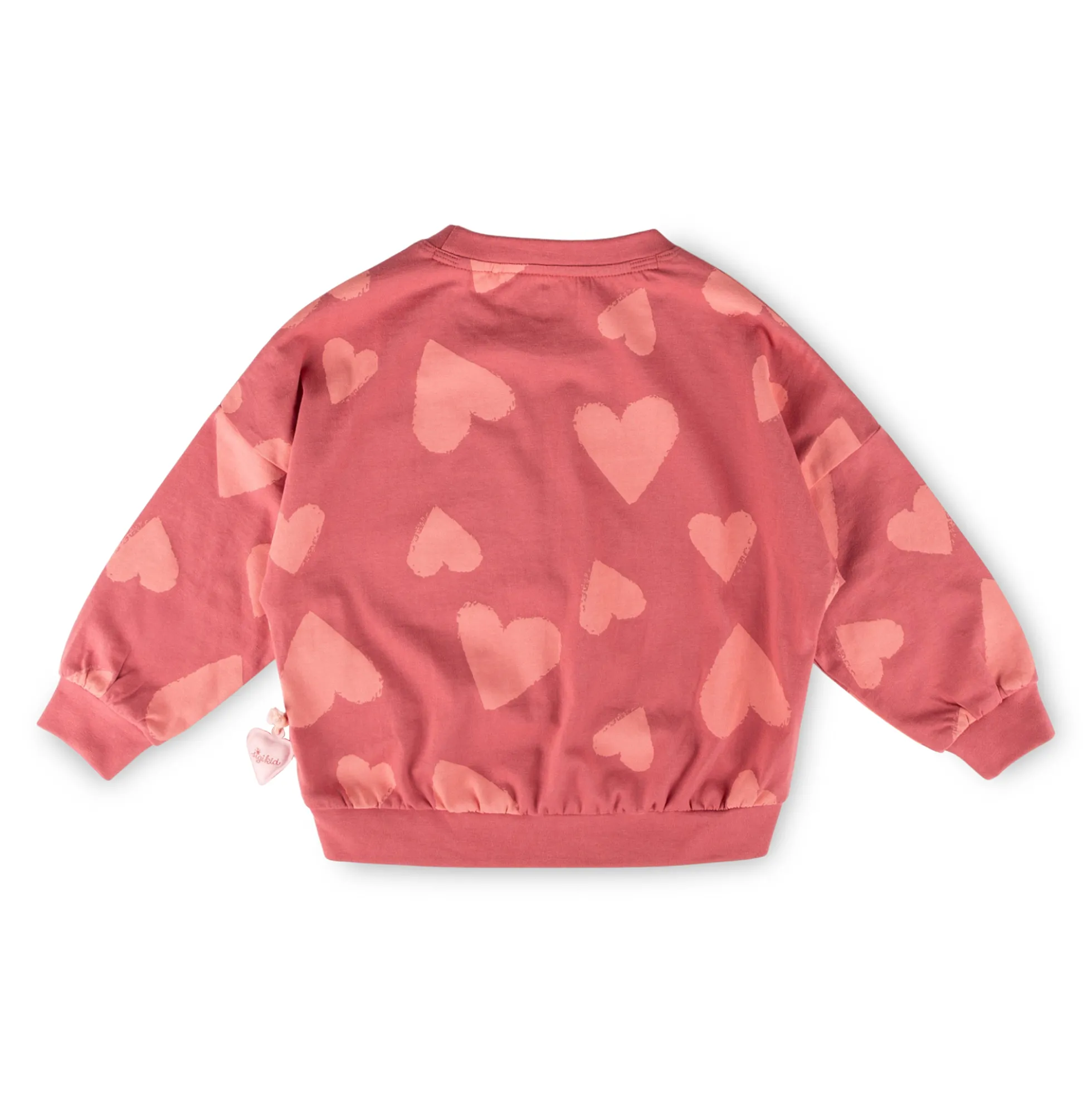 Kinder Langarmshirt mit Herzchen Print, rosarot