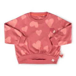 Kinder Langarmshirt mit Herzchen Print, rosarot