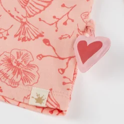 Kinder Langarmshirt mit Vogel Print und Herzchen, rosa