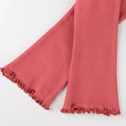 Kinder Leggings boot-cut mit Kräuselsaum, rosarot