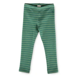 Kinder Leggings, grün geringelt