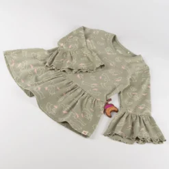 Kinder Longshirt Tunika mit Volants, Petit Croissant