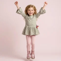Kinder Longshirt Tunika mit Volants, Petit Croissant
