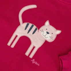 Kinder Oversized Sweatshirt Katze, pink